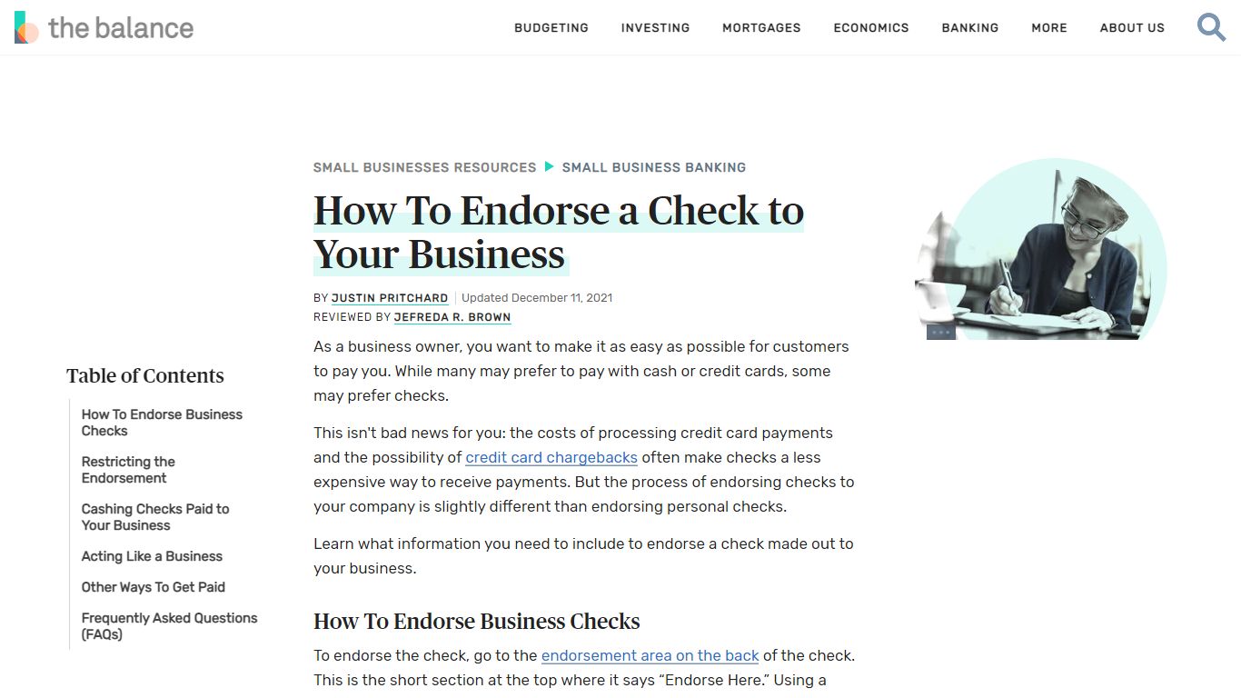 How To Endorse a Check to Your Business - The Balance